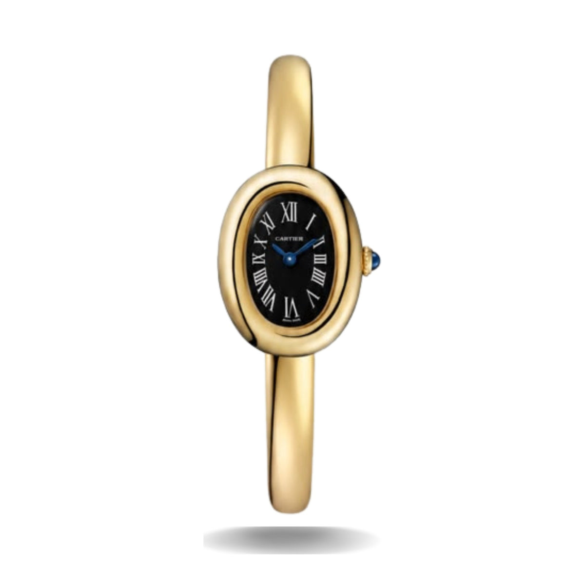 Cartier Baignoire Small Model Gold Black Roman Dial Women's Watch
