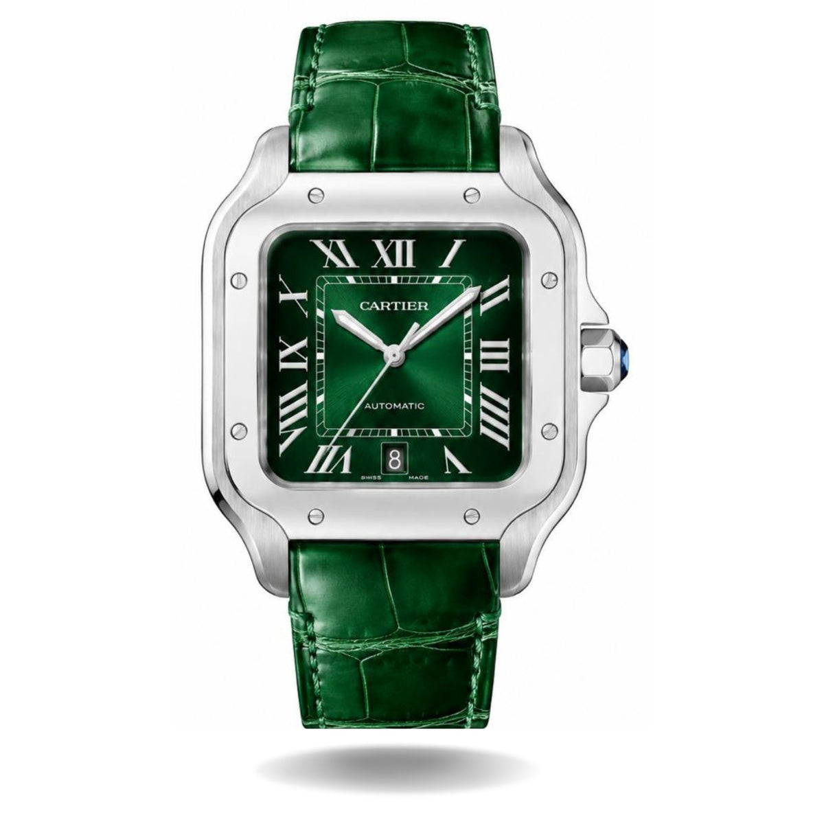 Cartier Santos Men’s leather strap Green