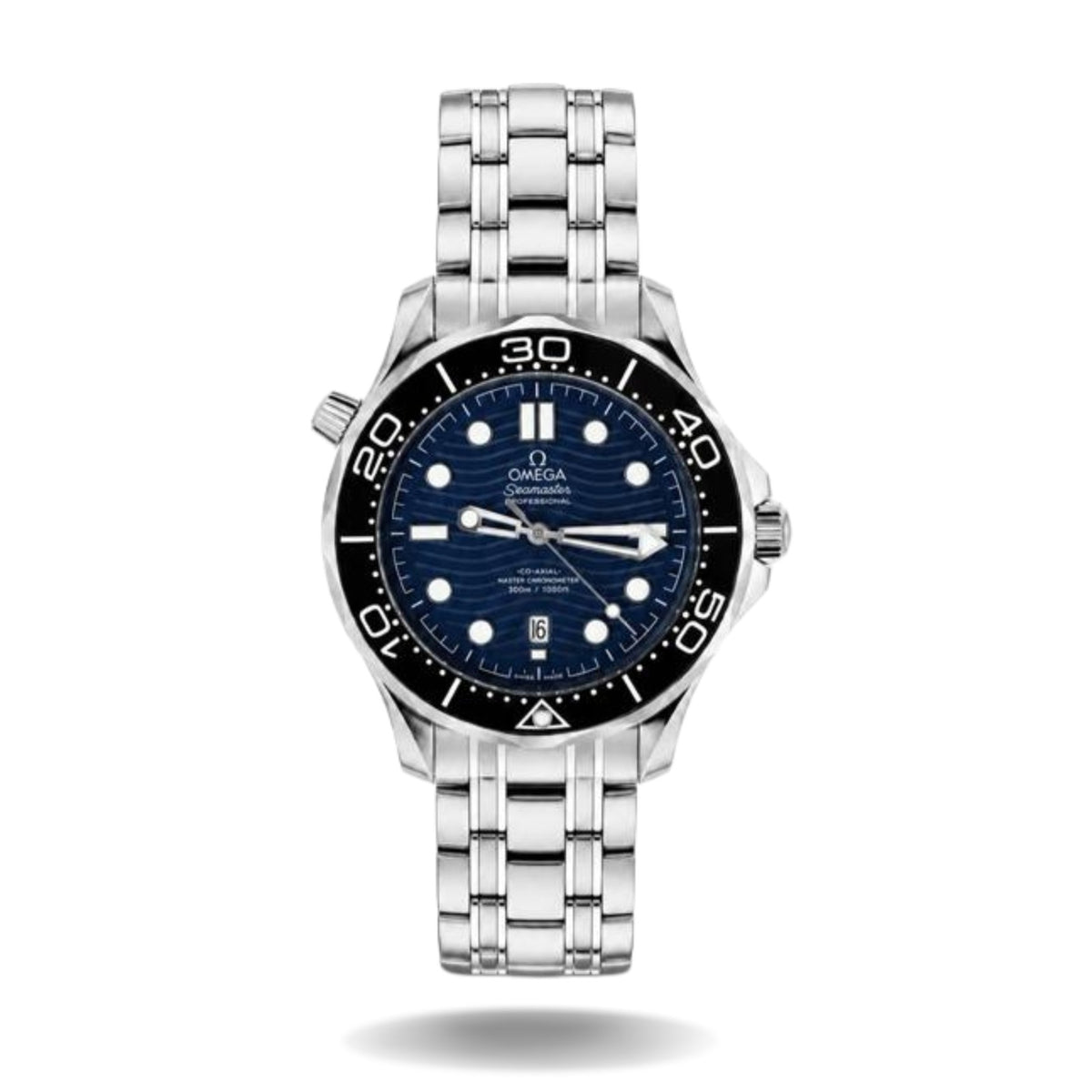OMEGA Seamaster Diver Blue SS Men's Watch CHRONOMETER Metal Strap