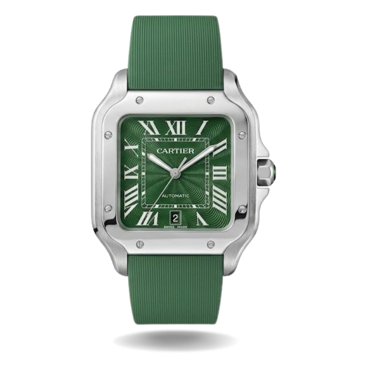 SANTOS DE CARTIER WATCH Green Rubber
