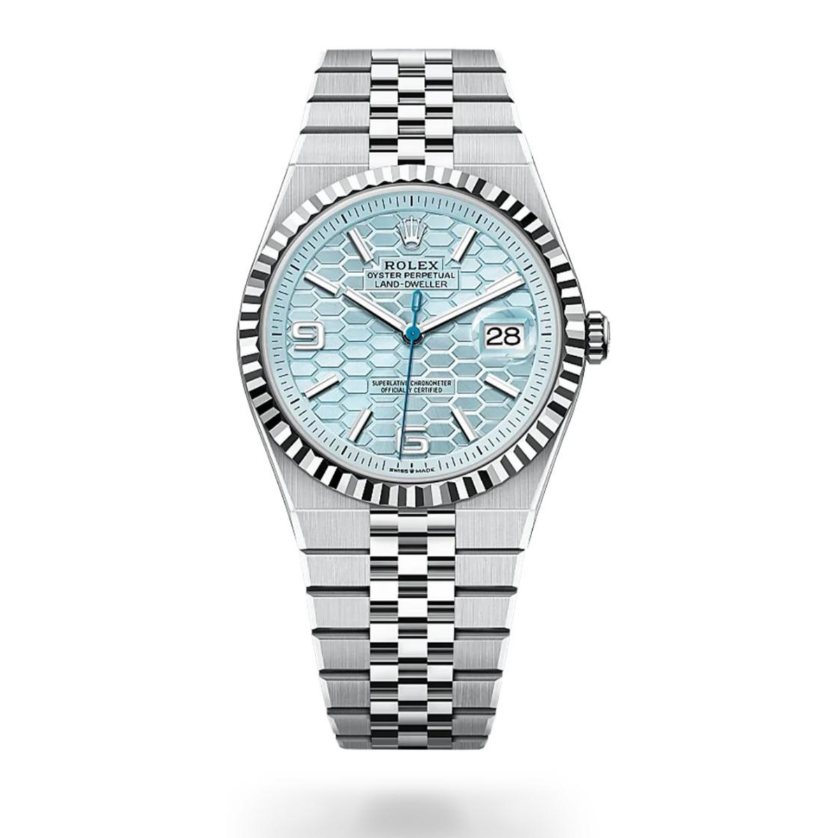 Rolex Land-Dweller Platinum Ice Blue Dial