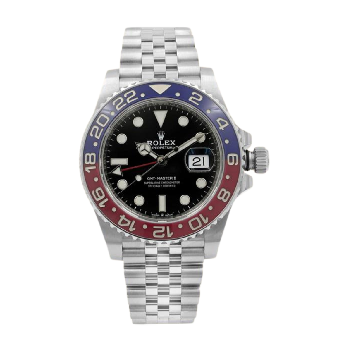 Rolex GMT-Master II "Pepsi" Black Dial  Steel men watch Metal Strap
